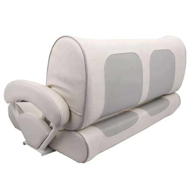

Marine Comfortable Double Bench Sofa Seat for Speedboat/Yacht/Ship Upholstered Folding Beige/Black Love Seat Stylish Piston