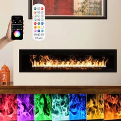 Chimenea atomizada integrada, simulación de llama falsa, chimenea para sala de estar, mueble de TV, humidificador, novedad de 2024