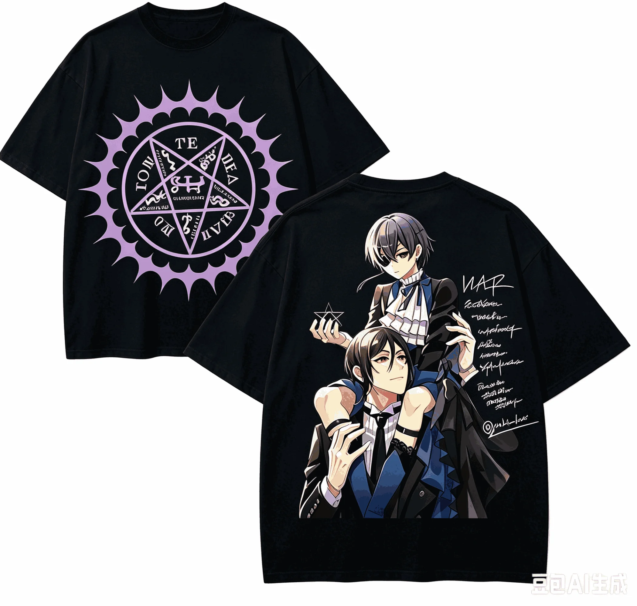 Black Butler Anime Lover T-shirt Harajuku Cotton New Model High Street Retro Fashion Oversized Unisex hot product Comfortable