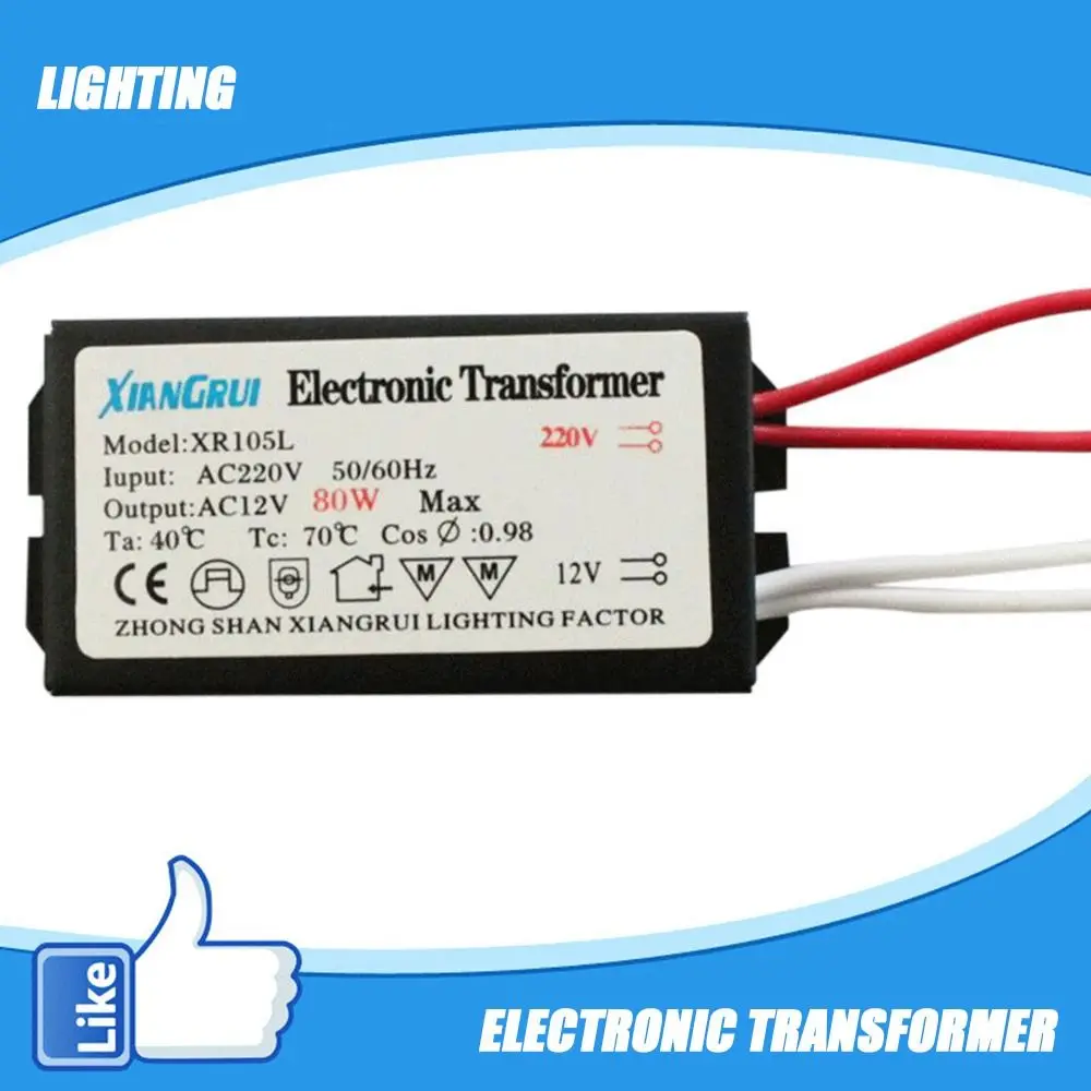

New Durable Practical Power Supply AC220V output AC12V 18W/28W/48W/72W/100W Adapter lamp electronic transformer