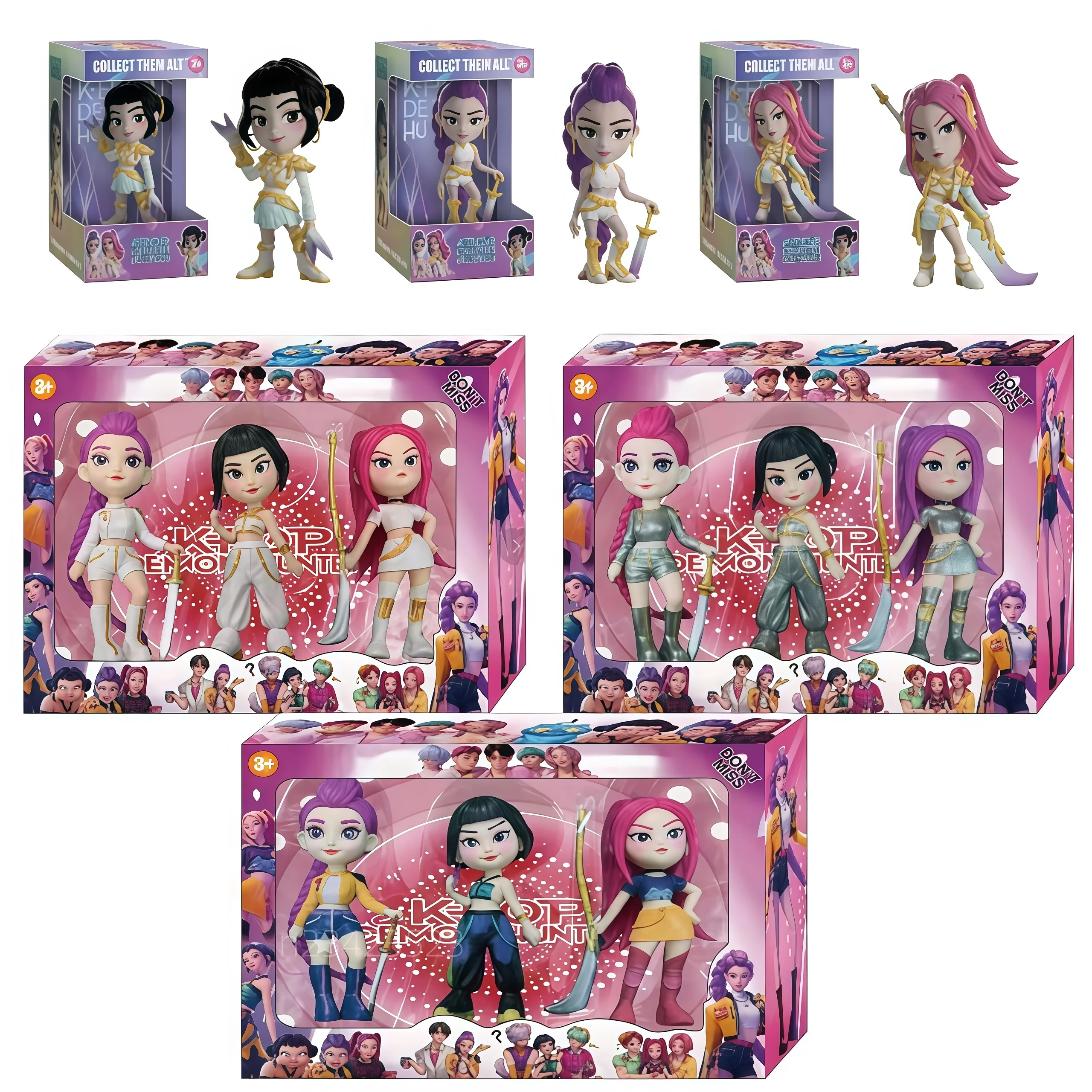 2027 Hot Kpop Devil Hunter Rumi Zoe Mira Anime Polyvinylchlorid Charaktersammlung Desktop-Schmuckstücke Kindergeschenk