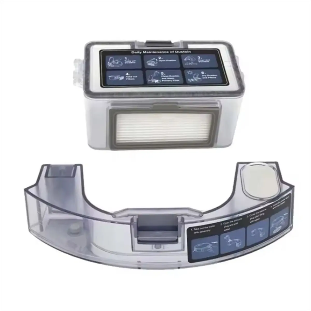 【♮•▲Today-Only!】Robot Cleaner Water Tank Dust Box for BR150/BR151, MANVINS G20, GTTVO BR150/BR151, BR150/BR151 Robot Parts