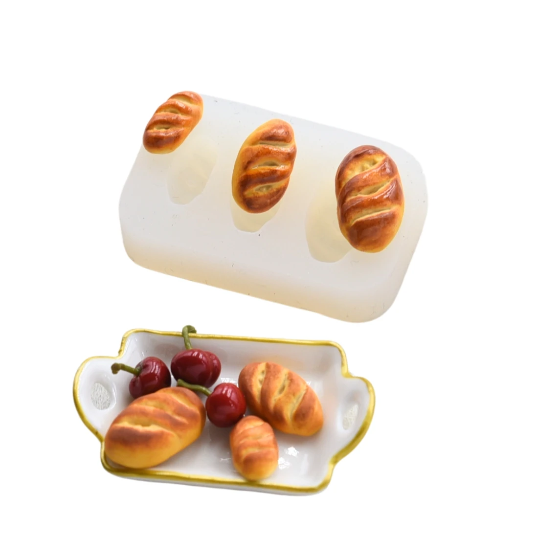 لطيف مصغرة الخبز سيليكون قوالب الراتنج الطين قوالب DIY #5