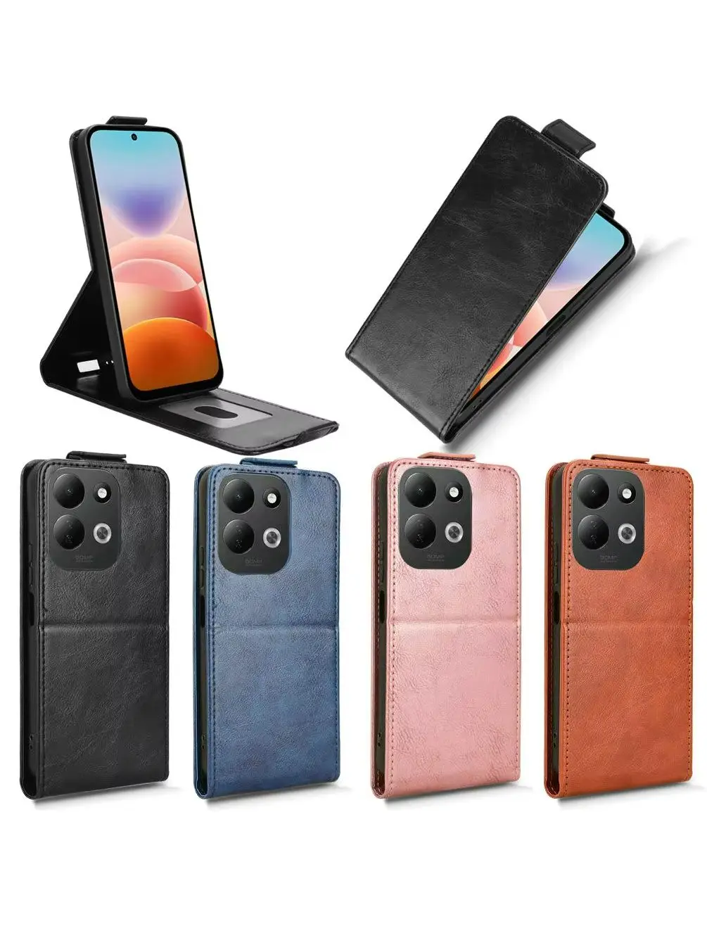 Etui Skórzane Pionowe Luksusowe Retro z Klapką i Uchwytem na Karty do Xiaomi Mi 15T Pro Mi15T 17T Flip, Pokrowiec z Funkcją Stojaka, Torby na Telefon Mi 17T Pro 15T — zdjęcie produktu 7