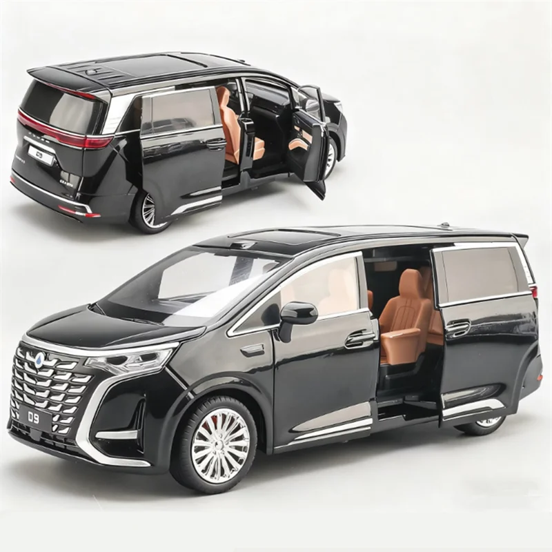 1:24 ‌ BYD DENZA D9 MPV سبيكة سيارة نموذج دييكاست المعادن Luxy سيارة تجارية نموذج محاكاة الصوت والضوء لعبة أطفال هدية