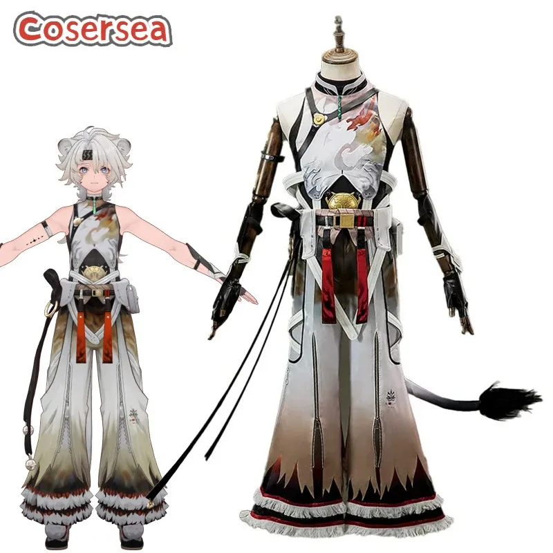 Cosersea Lingyang 코스프레 의상 Wuthering Waves Lingyang 코스프레 의상 남자 유니폼 꼬리 할로윈 Cos 복장 풀 세트