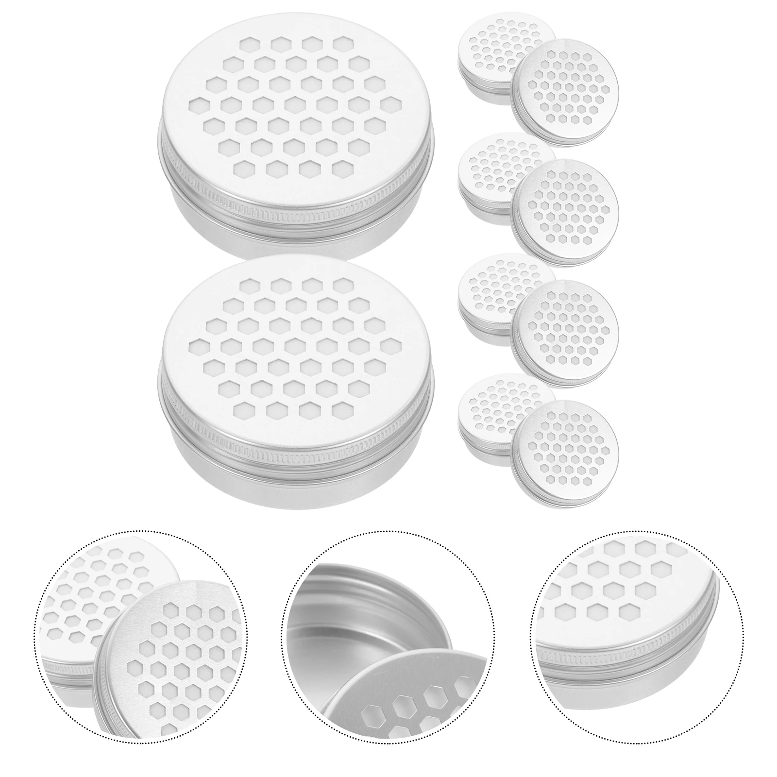 10 szt. Aluminiowe Pudełko Dyfuzora Zapachowego do Domu Biura Aromaterapia Trening Pachnący Pies Wykrywający Zapach Metalowy Pojemnik na Odświeżacz Powietrza z Pokrywką Gospodarstwo Domowe