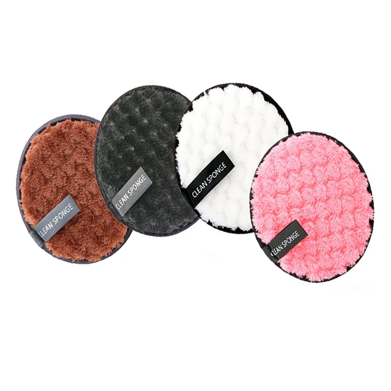 50pcs Custom Logo Reusable Cotton Makeup Remover Pads for Washable Own Face Clean Sponge Cleansing Cloth Liquid Foundation Cream
