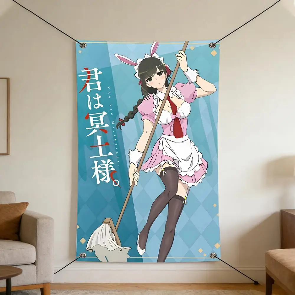 Anime Y-You A-Are M-Ms. S-Servant Flags Cozy Home Flag 4 Grommets Anti-Wrinkle Waterproo  Indoor