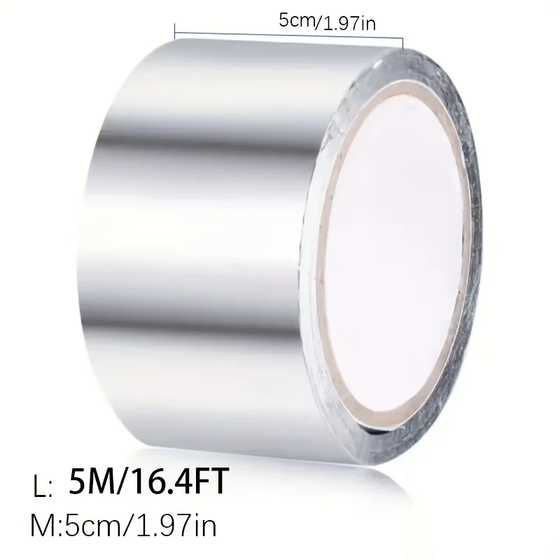 Aluminum Foil  Oilproof Adhesive Tape, High Temperature Resistant Gap Sealing Strip for Kitchen Stove & Sink, Seam Finishing
