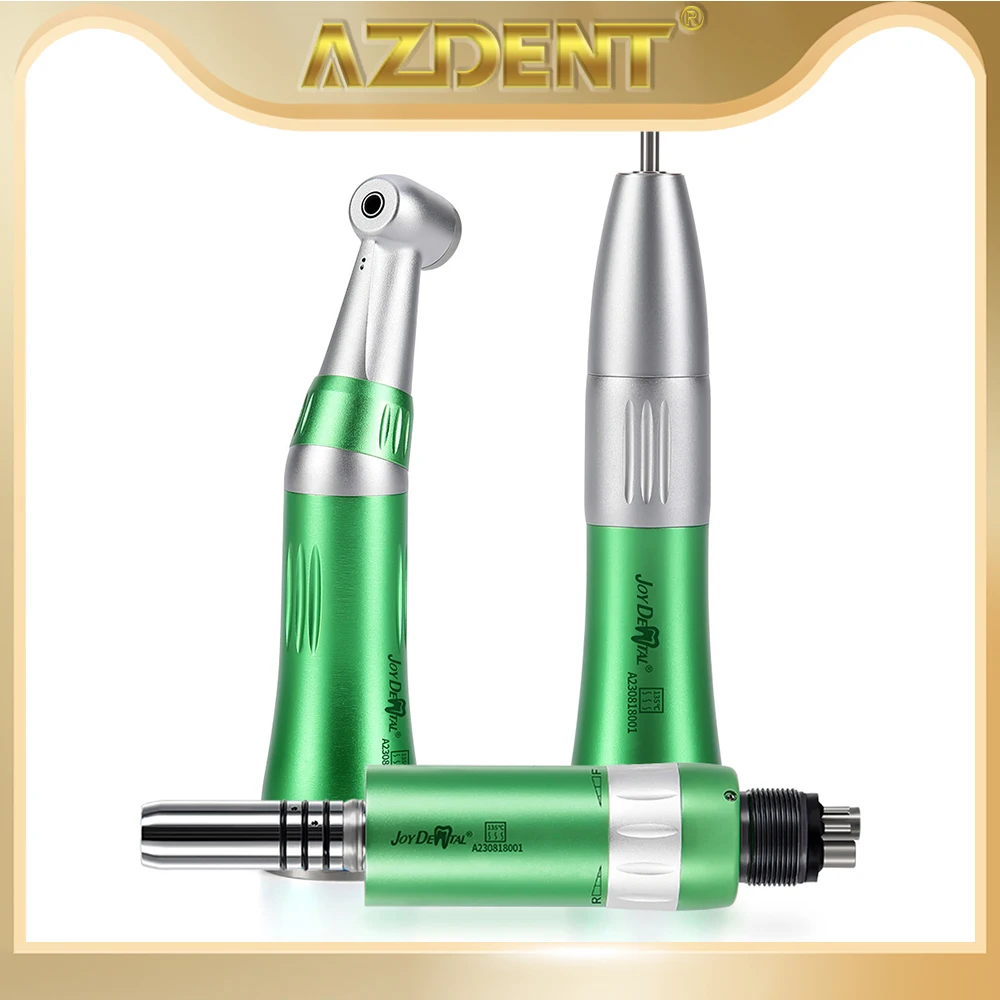 

AZDENT Dental 2023 1:1 Low Speed Handpiece Kit Colorful Contra Angle Inner Water 4 Hole Air Motor Straight Turbine Handpiece Set