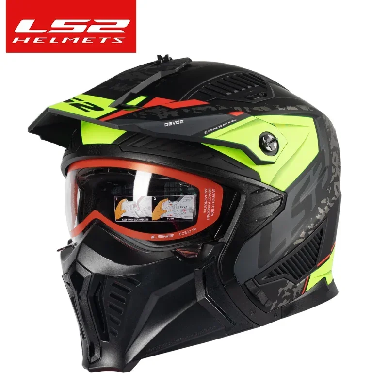 LS2 OF606 Drifter Unisex Combination Open Face Helmets Motorcycle Motocross Men Women Fashion Riding Helmets ECE R22.06