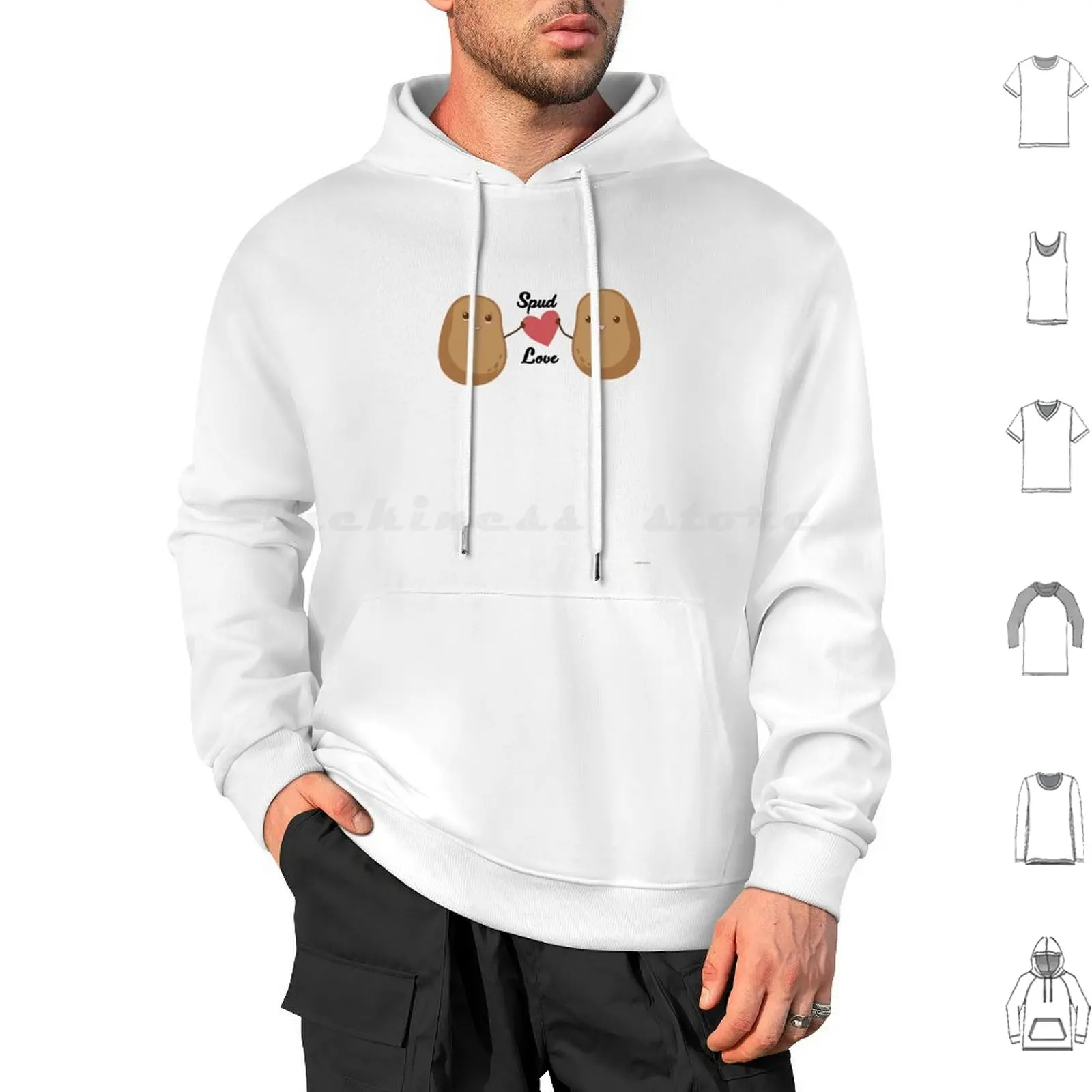 Cute Spud Love Hoodies Long Sleeve Potato Cute Spud Funny Cute Spud Potato Cartoon Cute Spud Potato Cute Spud Potato