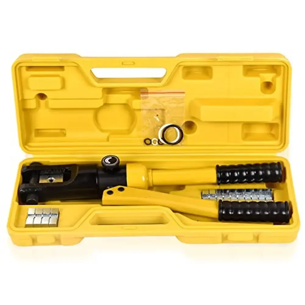 

Hydraulic Crimping Tool Hexagonal Crimping Dies 8AWG-500MCM Cable Electrical Terminal Crimper 0.55" Stroke Clamp Sturdy Steel