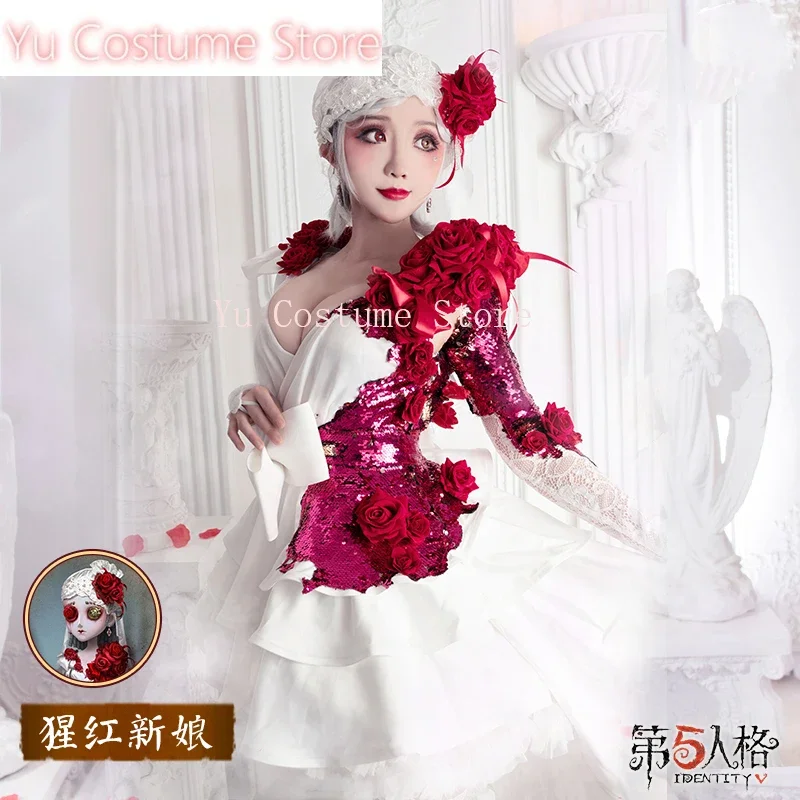 Anime! Identity V Vera Nair Scarlet Bride Flower Wedding Suit Elegant Dress Uniform Cosplay Costume For Women NEW Yu Costume