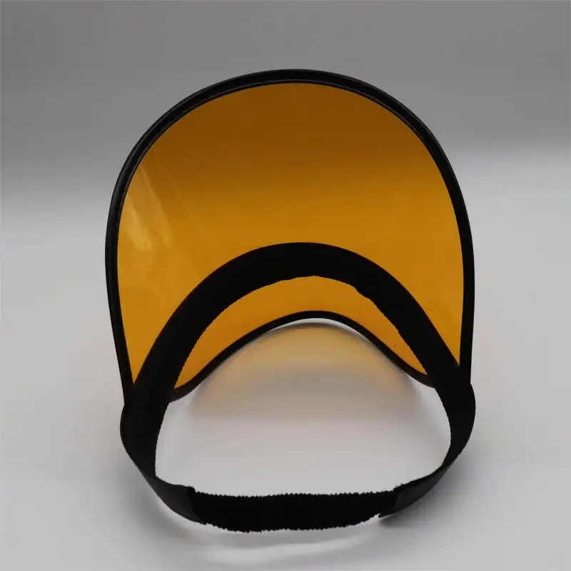 Outdoor Cycling Suitable for Both Men and Women Orange Shade Transparent UV-Resistant Plastic Black Adjustable Sun Visor Hats