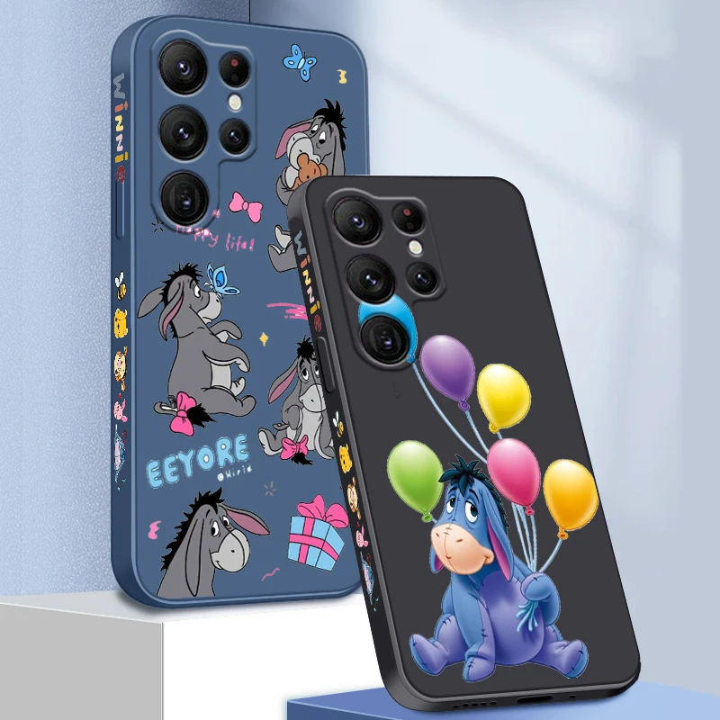 Disney Eeyore-Funda de teléfono con dibujos animados para Samsung Galaxy, carcasa de cuerda líquida para Samsung Galaxy S24, S23, S22, S21, S20 FE, S10 Ultra Plus Lite 5G