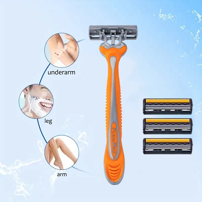 ماكينة حلاقة كلاسيكية للرجال بشفرات حادة ومقبض مضاد للانزلاق، أداة تجميل الوجه للرجال، هدية يجب اقتناؤها لعيد الحب #4