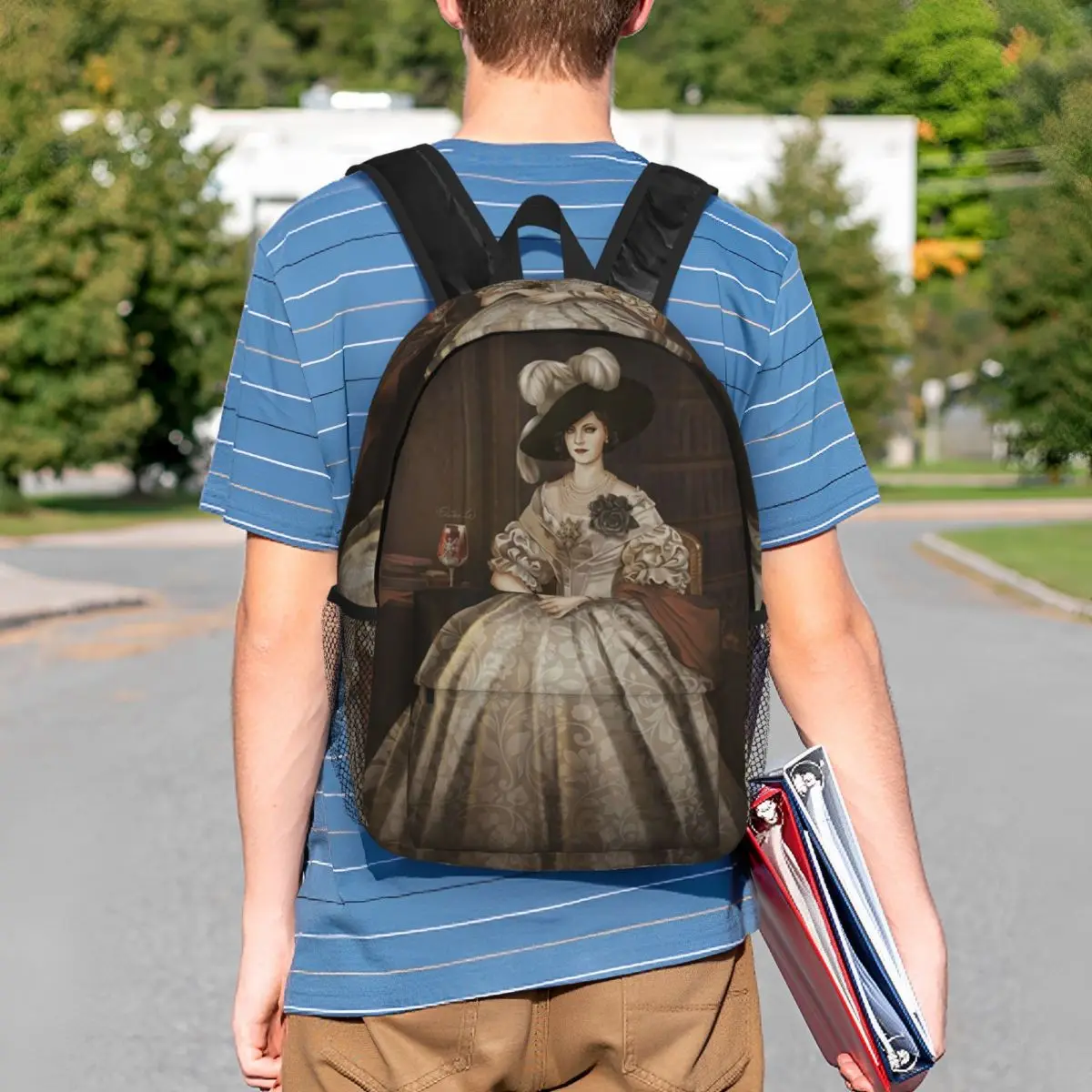 Baroque And Rococo Beautiful Lady Backpack Student BookBag Kids School Bag Laptop Shoulder Bags for Boys Girls