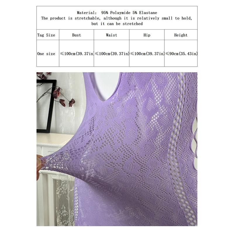 1PC Sexy Women Fishnet Cover Up Without Bikini Hollow Out Bodycon Dress  See Through Beachwear Summer Women's Swimwear DSH785 view 4