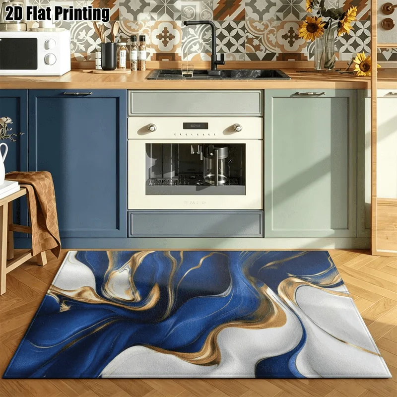 1Pc Luxury Simple Abstract Printed Pattern Rug, Retro Art Decorative Carpet for Living Room, Bedroom, Dining Room, Bedside, Indoor and Outdoor Patio, Home Decoration