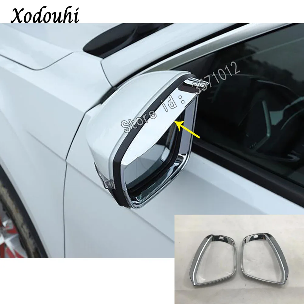 Rear Rearview Glass Mirror Rain Eyebrow Shield Sun Visor Shade Trim For Volkswagen VW T-ROC TROC 2017 2018 2019 2020 2021 2022