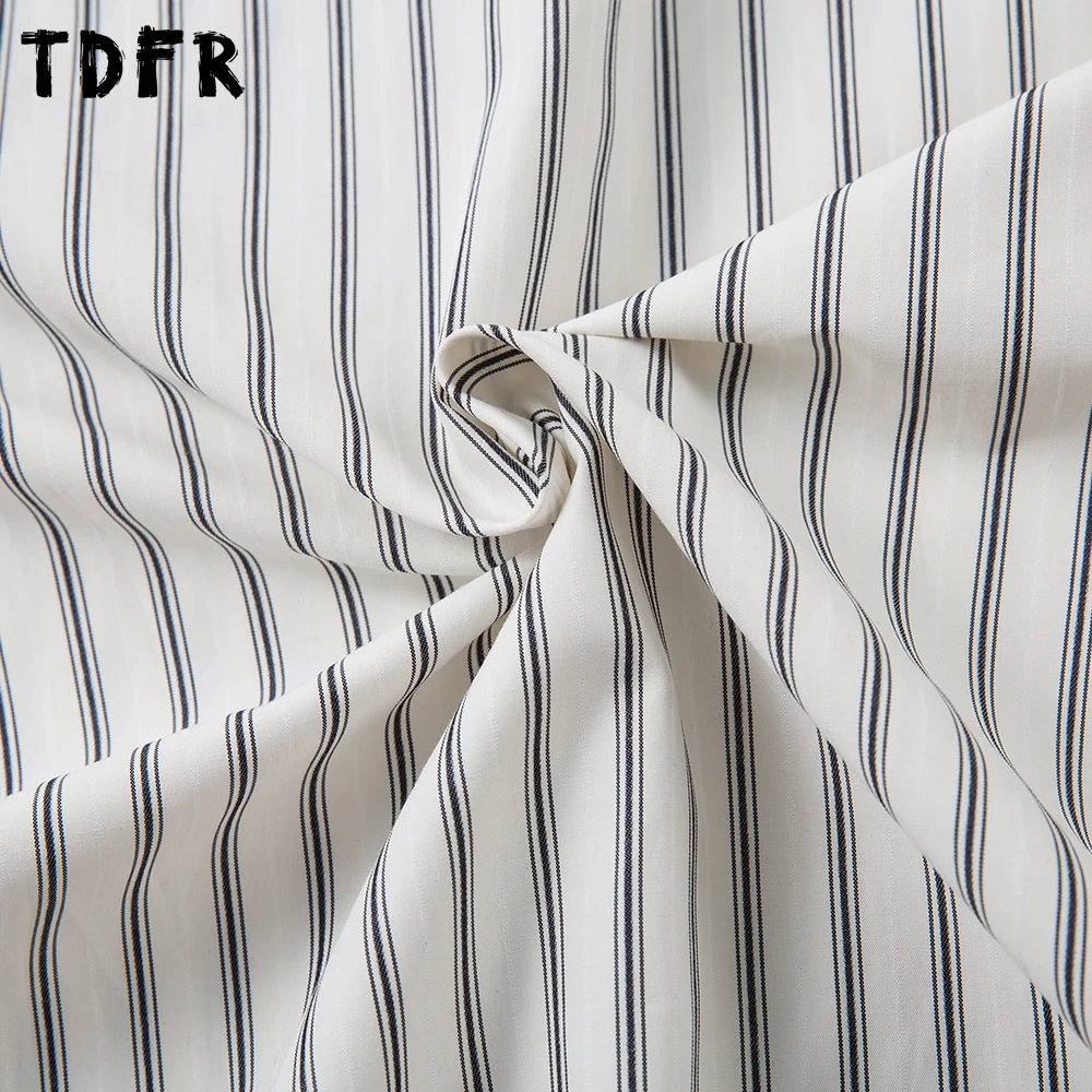 Pocket Vertical Stripes Shirts Mens Autumn Casual Loose Single Breasted Lapel Long Sleeve Shirts Man