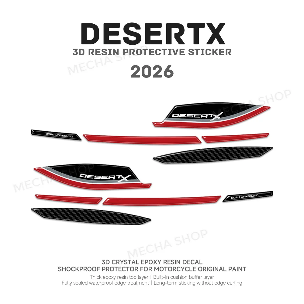 3D Resin Sticker Protective Motorcycle Accessories For DesertX 2026 Hand Guard Decal Kit