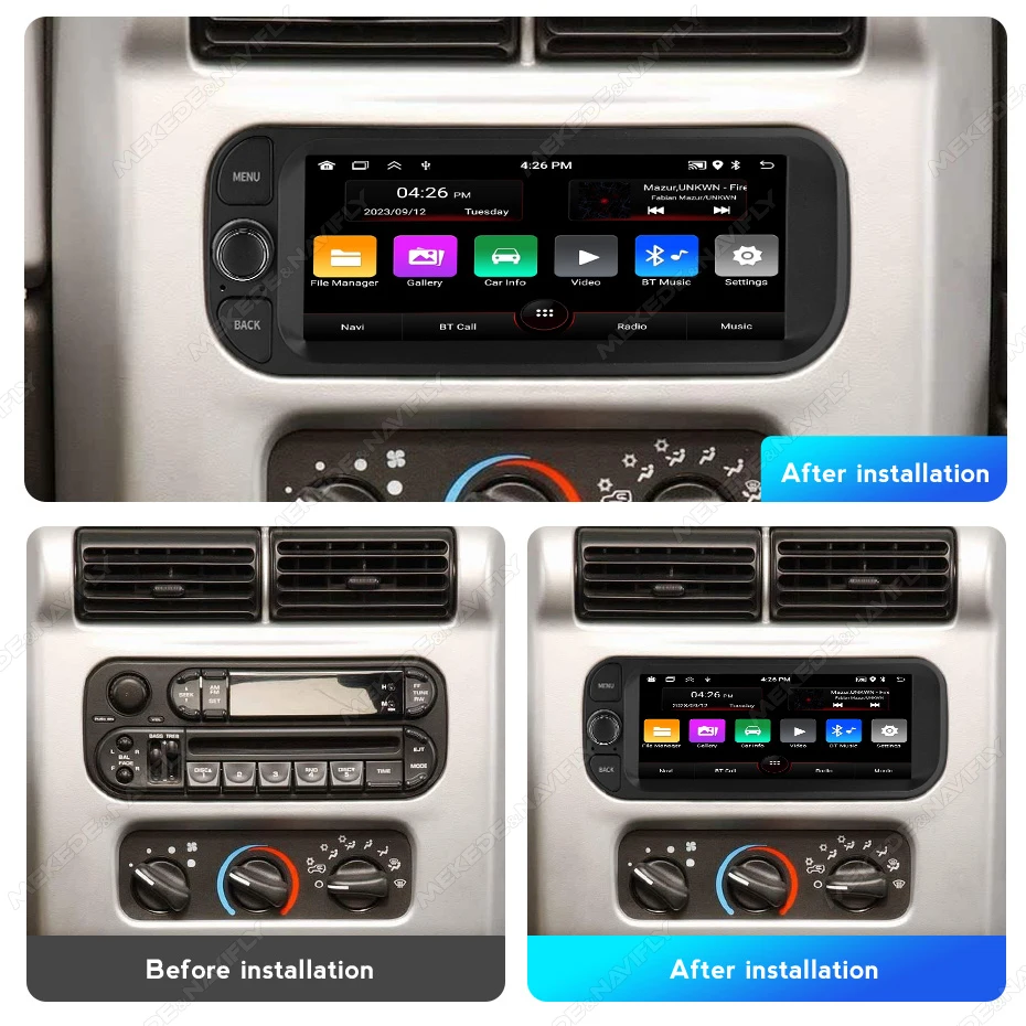 Android 2DIN Car Radio Stereo for JEEP Grand Cherokee Liberty Wrangler Chrysler 2002-2006 Carplay Auto Multimedia Video Player