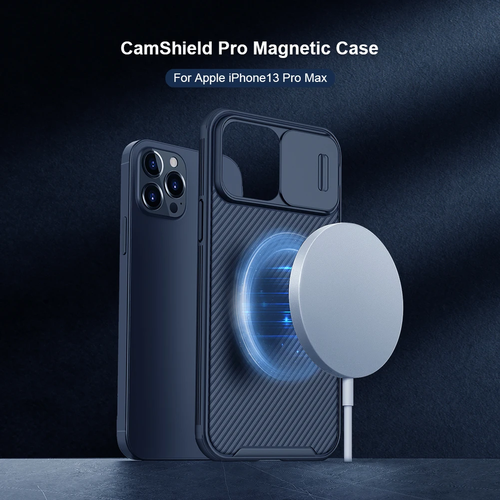 for iPhone 13 Pro Max Case Camshield Slide Camera for Magsafe Magnetic Hard PC Soft Edge Lens Protection Cover