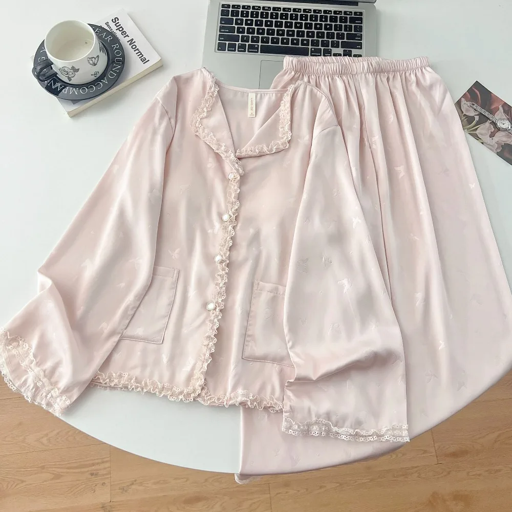 

New Spring Autumn Pajama Sets For Women Soft 2 Piece Pyjamas Homewear Long Sleeve Sleepwear For Sleeping Loungewear Suit Pijama
