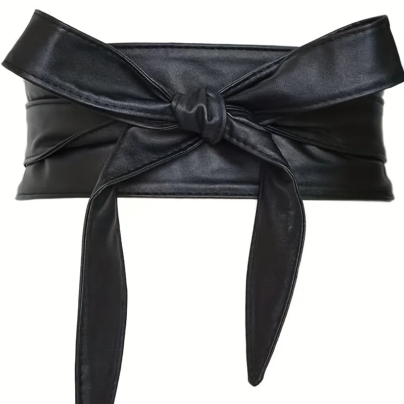 女性用無地PUワイドベルト、蝶ネクタイベルト、エレガントな装飾ベルト、クラシック