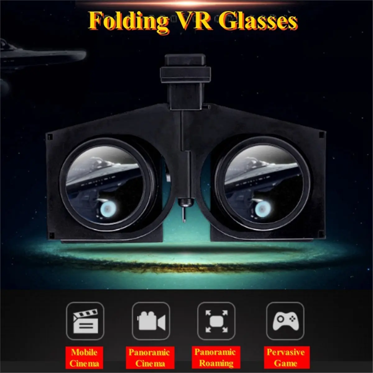 Folding Immersive Games 3D Glasses Mini Foldable Virtual Reality VR HD Box for 4-6