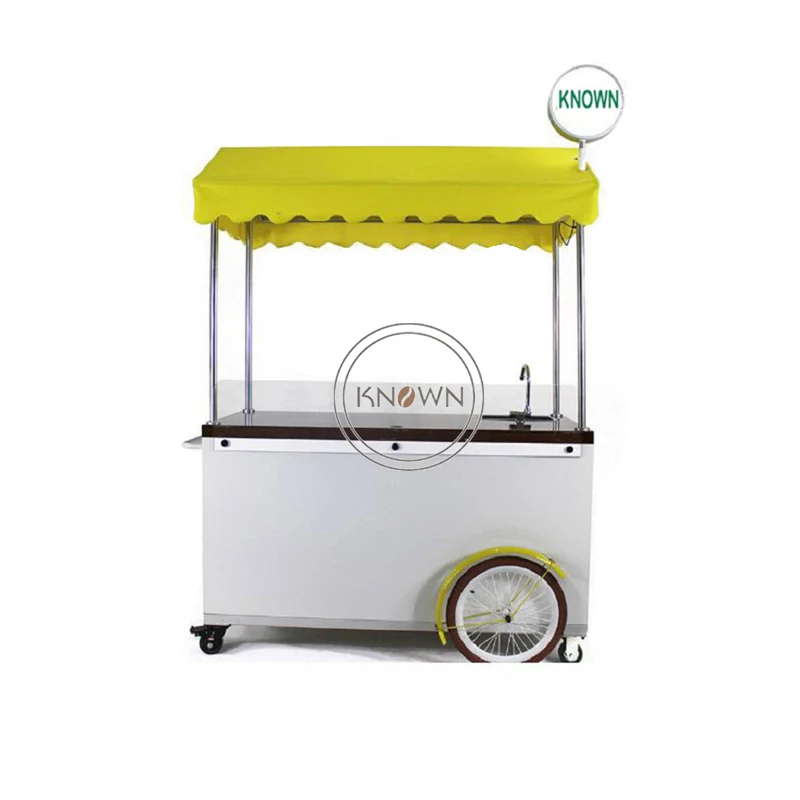 Outdoor mobile hand push ice cream bike coffee cart for sale