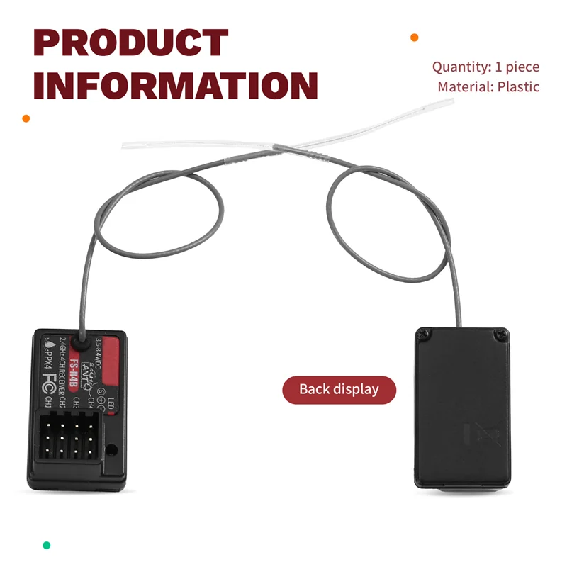 【A42U】FS-R4B Receiver For FLYSKY G7P G11P MG7 ST8 Remote Controller ANT