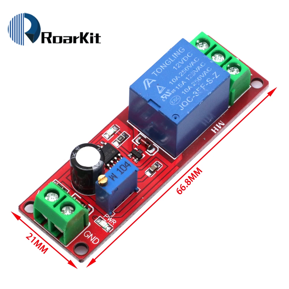 1Pcs NE555 Timer Switch Adjustable Module Time Delay Relay Module DC 5V / 12V Monostable Shield Power Switch 0~10S