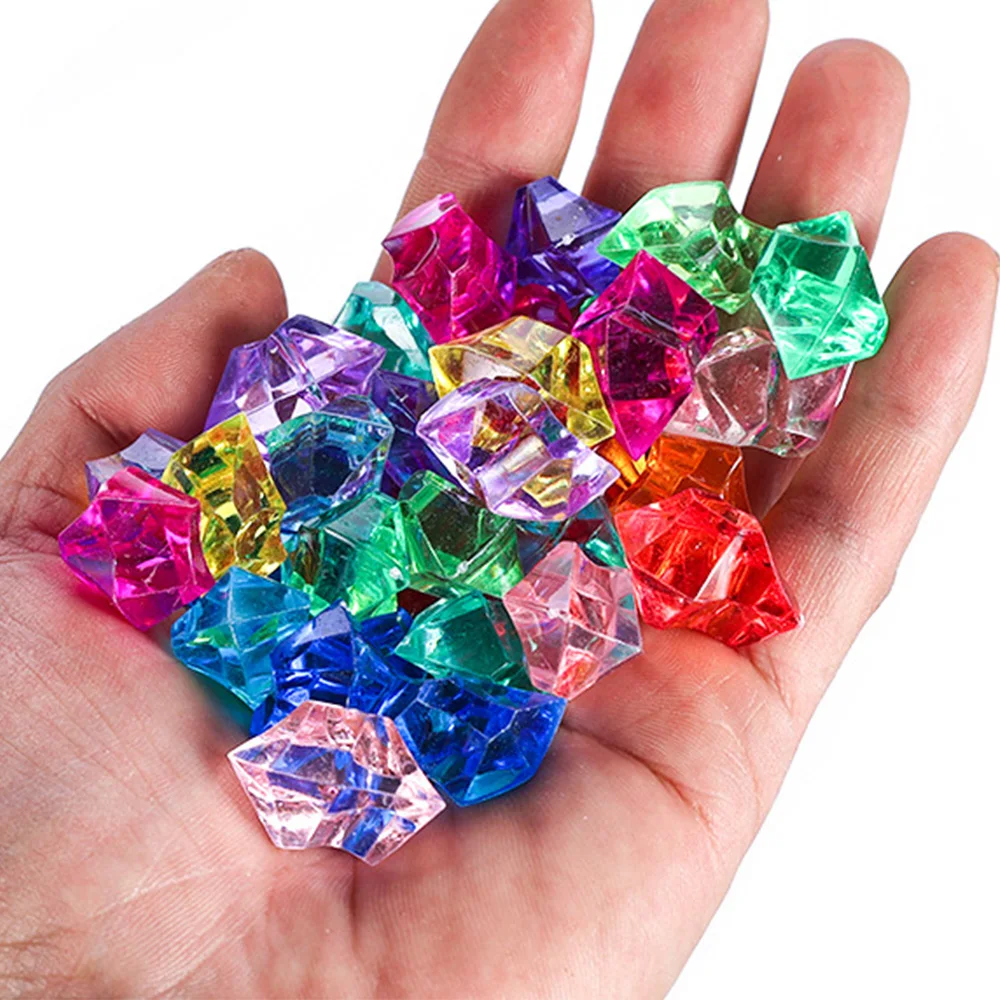 20Pcs Multicolor Acrylic Crystal Diamonds Gems Fake Crushed Ice Rocks Fish Tank Vase Fillers Home Wedding Birthday Decoration
