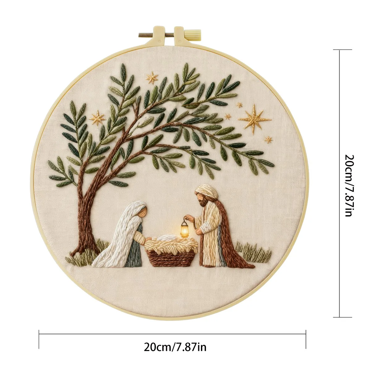1 Stück 20X20CM/15X15CM 7,87/6,3 Zoll 'Menschen unter dem Baum' Stickerei-Starter-Kit DIY-Set DIY-Stickerei-Set Handarbeit – Detail 4