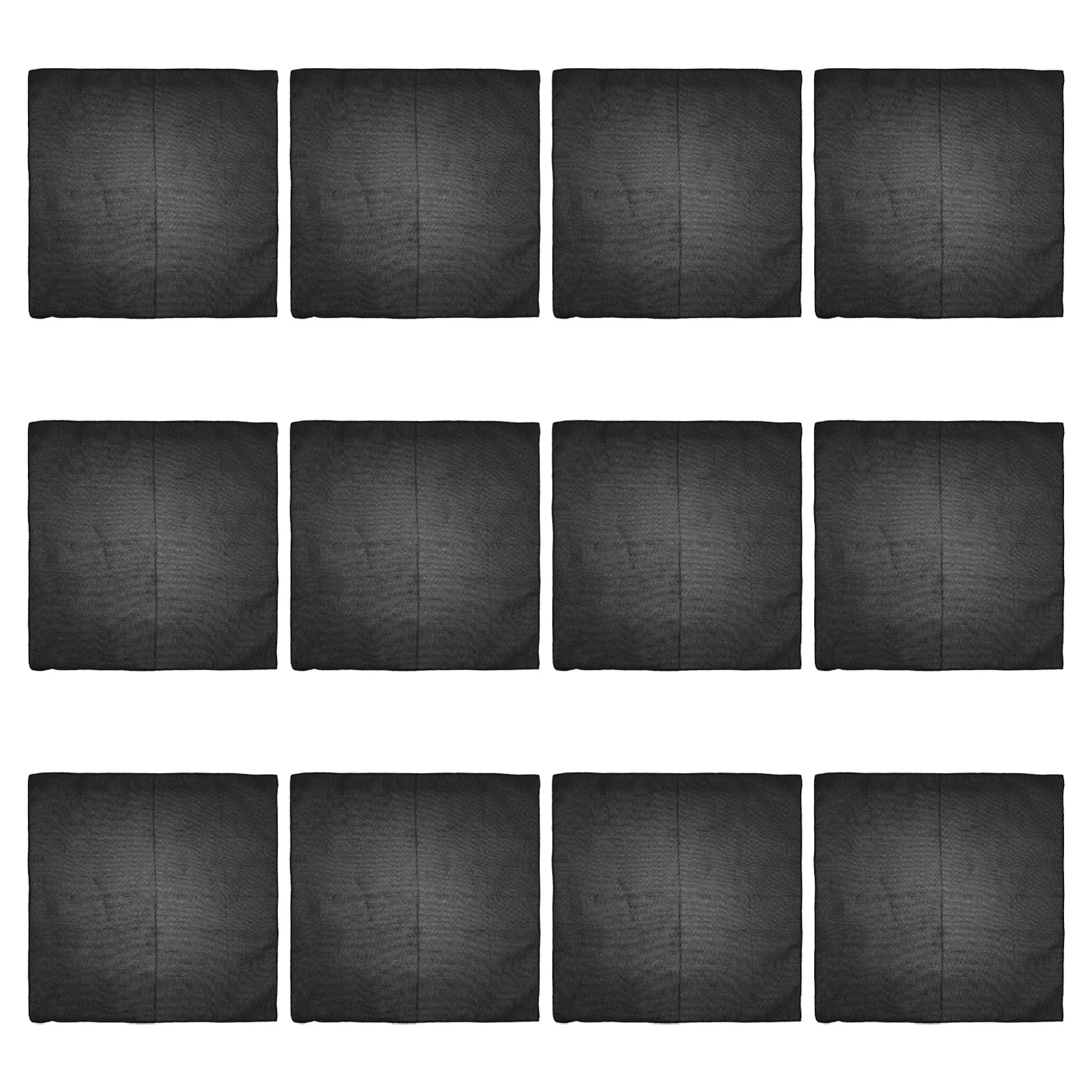 

12Pcs Black Cloth Napkins 17x17 Inch Polyester Dinner Napkins Washable Reusable for Wedding Restaurant Banquet Party