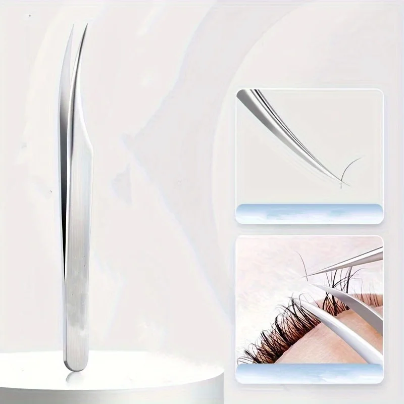 แหนบสแตนเลสสำหรับต่อขนตาปลอม, แหนบต่อขนตาสำหรับช่างต่อขนตา, แหนบต่อขนตาแบบขนนกสีทอง ของขวัญ