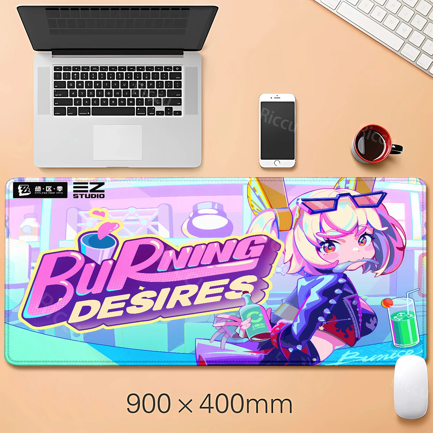 

Zenless Zone Zero XXL Kawaii Hot Burnice White ZZZ teclado mouse pad Large Kawaii mousepad Computer Office Accessories DeskMat