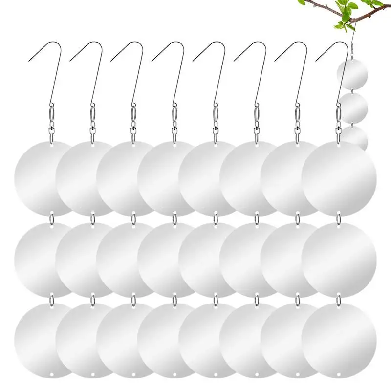 Bird Scare Disc Set 24pcs Highly Reflective Double-sided Bird Reflectors To Keep Birds Away Hanging Device Reflective Discs Set