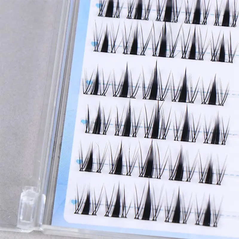 DIY Self-Adhesive Cluster Lashes 10 Rows/Box, Glue-Free Manga Style Sectioned Eyelashes Natural Look
