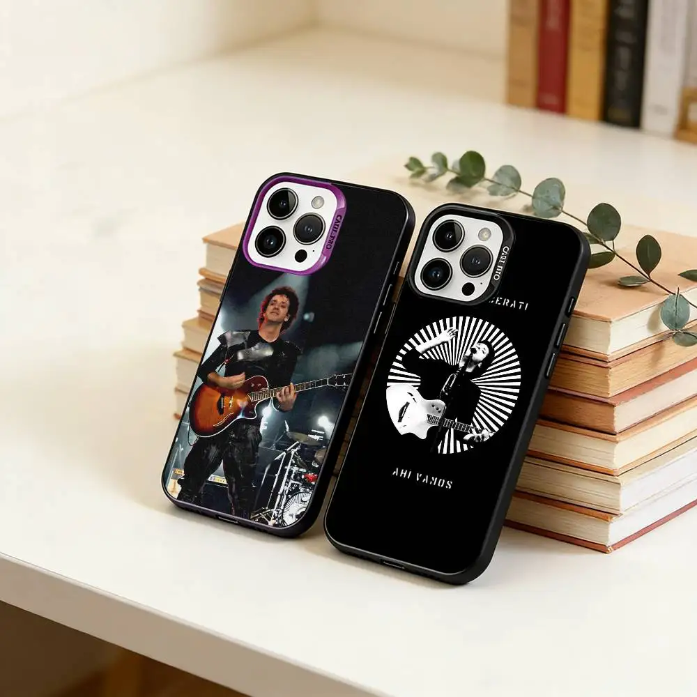 

S-Singer Gustavo Cerati Phone Case For iPhone 17,16,15,14,13,12,11 Plus,Pro Max,XS,Colored Silver Plated Inside Cover