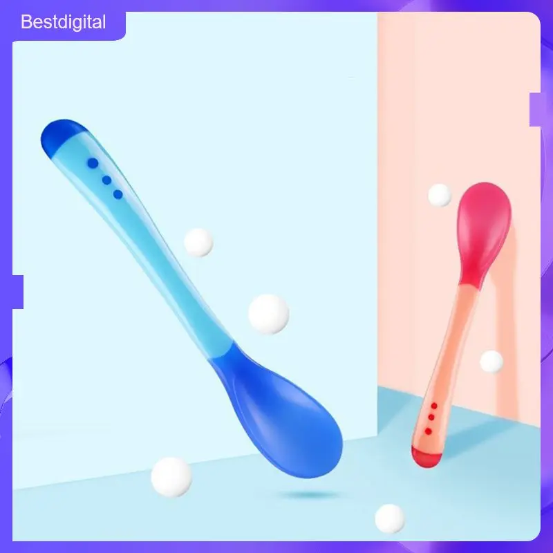 Baby Tableware Innovative Unique Complementary Tableware Convenient Reliable Baby Spoon Color Changing Spoon For Easy Feeding