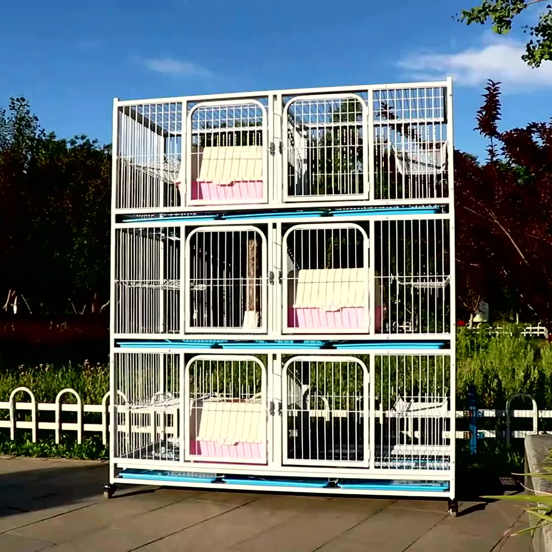Varnish Steel Wire Cage Multi Storey Dog Cat Cage Square Tube Pet Breeding Cage Pet Shop