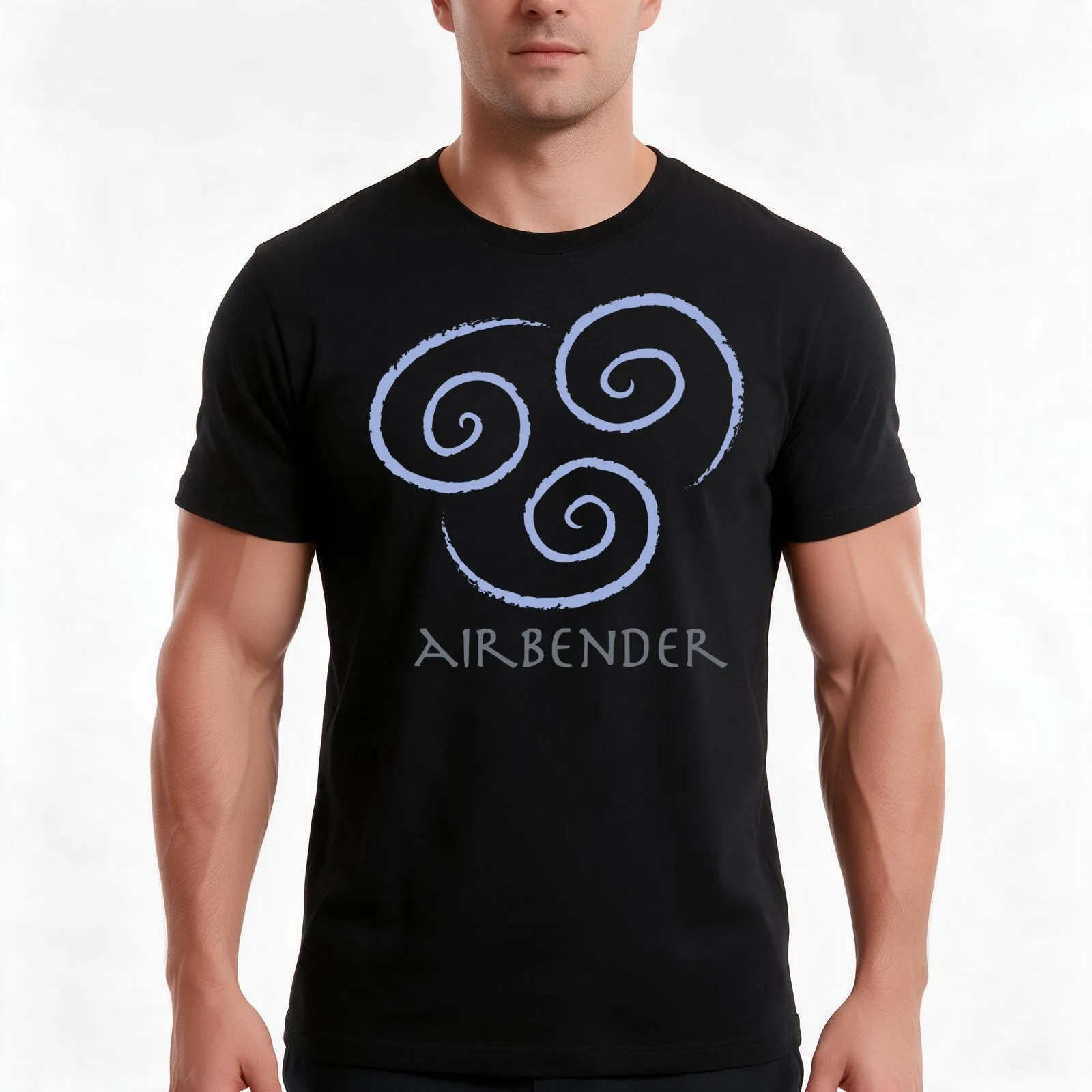 Airbender T-Shirt, Summer Casual Cotton Tee, Oversized Streetwear Tops, Vintage Graphic Print, Loose Fit Short Sleeve