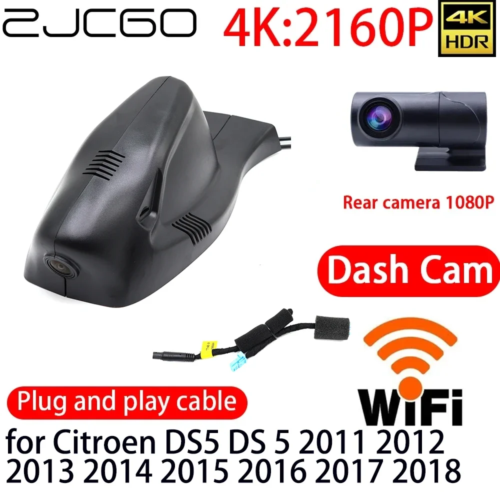 

ZJCGO 4K DVR Dash Cam Wifi Front Rear Camera 24h Monitor for Citroen DS5 DS 5 2011 2012 2013 2014 2015 2016 2017 2018