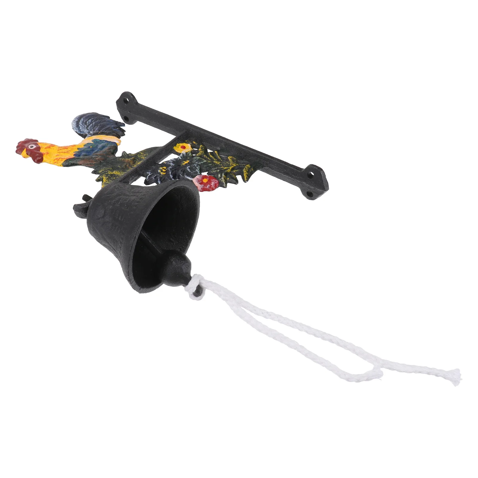 Vintage Cast Iron Doorbell Rustic Wall Mounted Hand Cranking Bell Garden Front Porch Decorative Bell Rustic Style Door Ornament