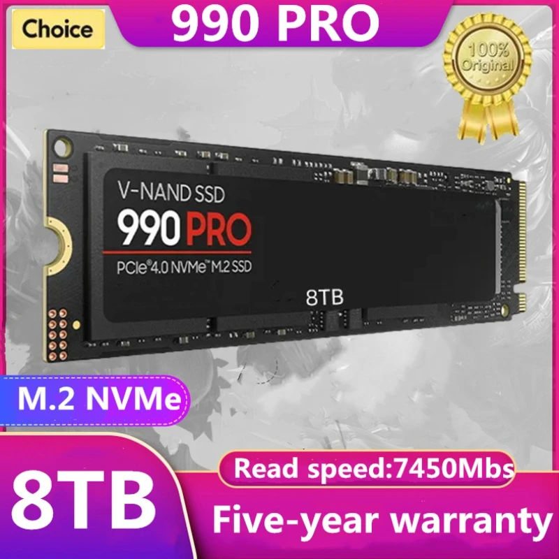 

New 990 PRO 8TB 4TB 2TB 1TB SSD Internal Solid State Disk M2 2280 PCIe Gen 4.0 X 4 NVMe for PlayStation 5/PS5/Laptop